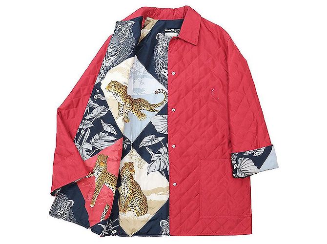 Salvatore Ferragamo Padded Quilted Jacket Red