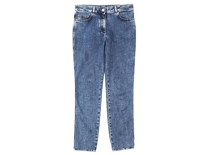 Pantalones de mezclilla de shearling Chanel P74543 Azul
