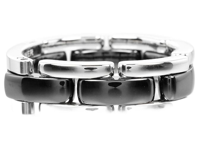 Chanel Ultra Ring 18K White Gold and Ceramic with Diamond Medium Silvery