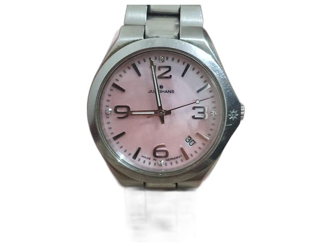 Autre Marque Orologio Junghans in acciaio / diamanti Argento