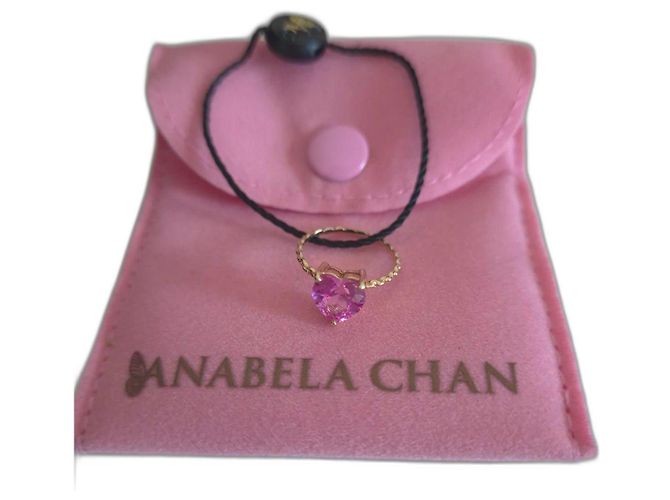 Autre Marque Anabela Chan Mini Ring mit rosa Saphir Herz Pink