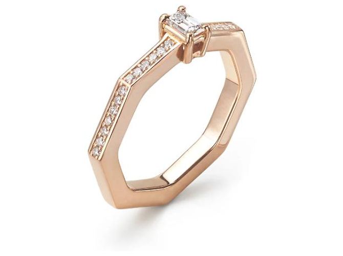 Autre Marque Spustova AUDACE SOLITAIRE Diamante Rosa D'oro