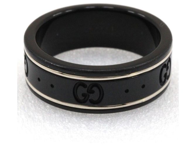 Gucci Icon Ring Ceramic with 18K white gold Black