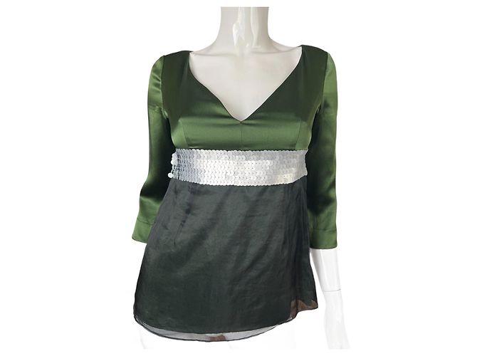 Red Valentino Seidenbluse Dunkelgrün