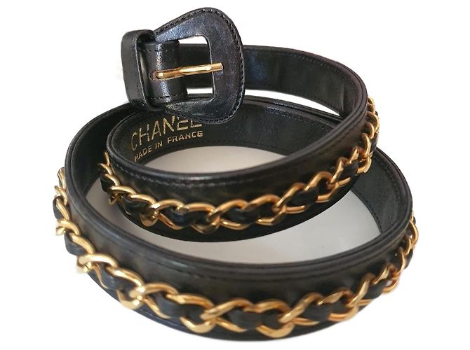 Chanel Timeless Vintage Belt Black Golden