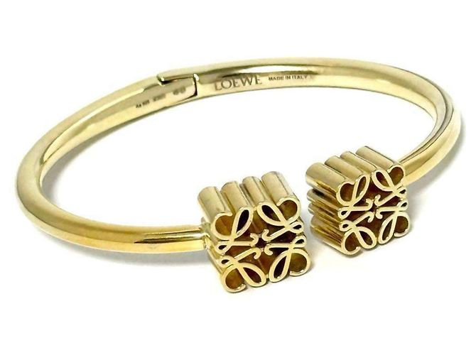 Loewe Women's Anagram Bangle Cuff Bracelet Golden