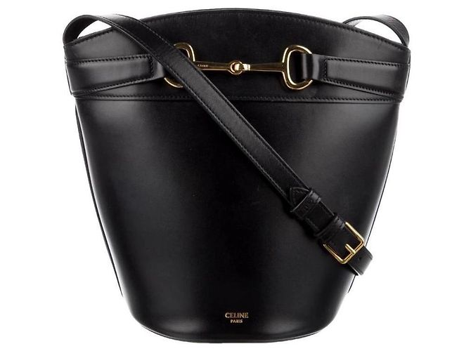 Secchiello Céline Crecy in pelle nera Nero