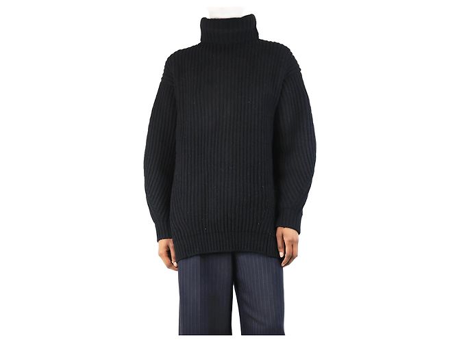 Acne Schwarzer grob gestrickter Pullover - Größe XS 