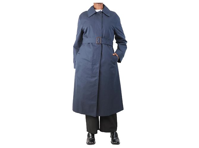 Autre Marque Navy-proofed Baumwolltwill-Mantel - Größe UK 12 Marineblau