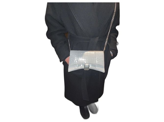 Balenciaga Hourglass Handtasche aus Leder eggshell Aus weiß