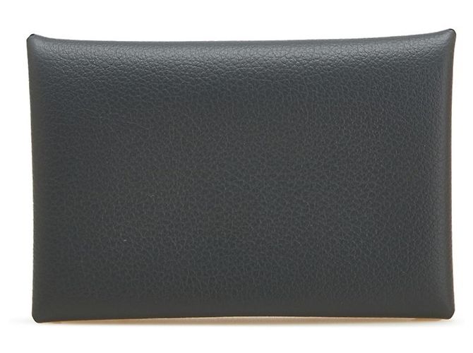 Visitenkartenetui aus grauem Epsom-Leder von Hermès Braun