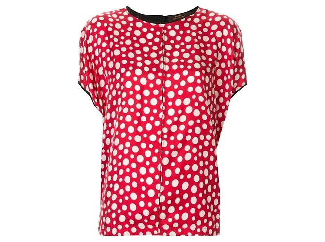 Limitierte Bluse Louis Vuitton x Yayoi Kusama Schwarz Weiß Rot