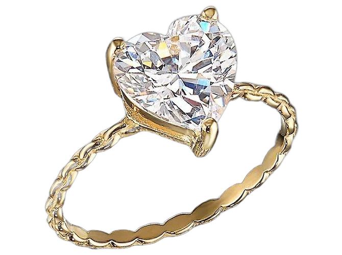 Autre Marque Mini-Diamant-Herzring Anabela Chan Weiß Golden