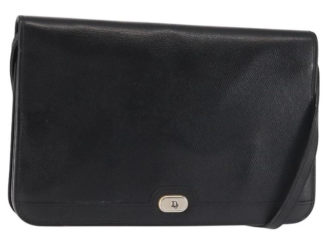 Borsa a Spalla Christian Dior in Pelle Nera e Oro Auth BA6322 Nero D'oro