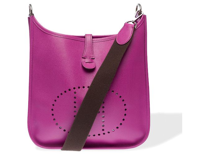 Hermès Bolsa HERMES Evelyne em Couro Roxo - 102326