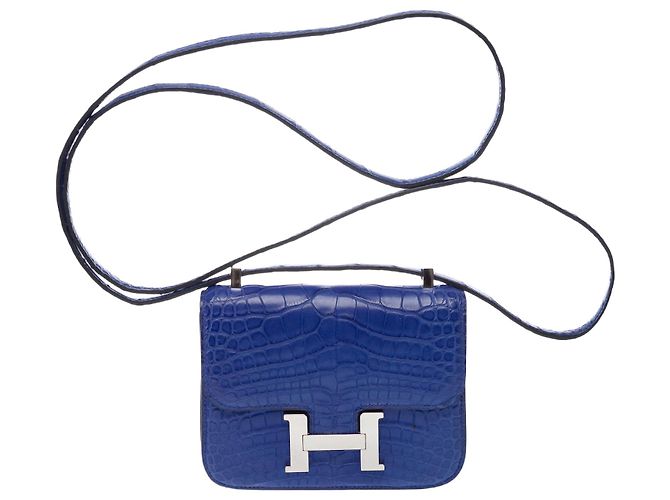 Hermès Bolsa HERMES Constance em Couro Exótico Azul - 102919