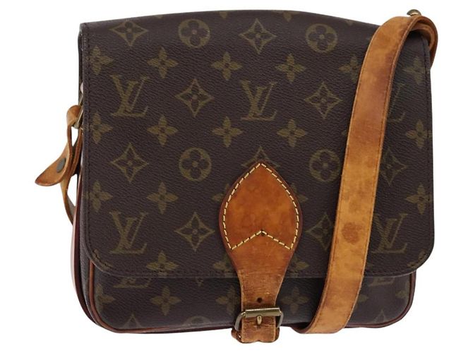 LOUIS VUITTON Bolsa de Ombro Monogram Cartouchiere MM M51253 LV Auth BA6112 Monograma