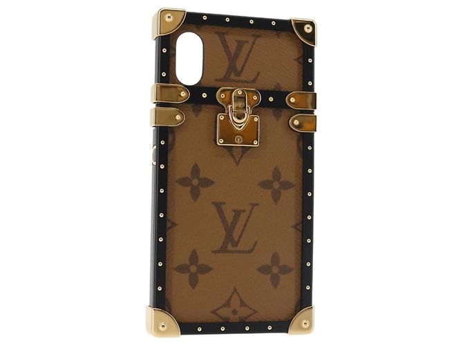 LOUIS VUITTON Reverse iPhoneX/iPhoneXS Eye Trunk iPhone Case M62619 Auth BA6432 Monogram