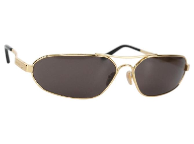Lunettes de soleil BALENCIAGA en plastique or Auth am9066M Doré