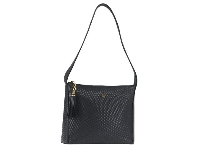 Bally Borsa a Spalla in Pelle Blu Navy Oro Auth BA5894 D'oro