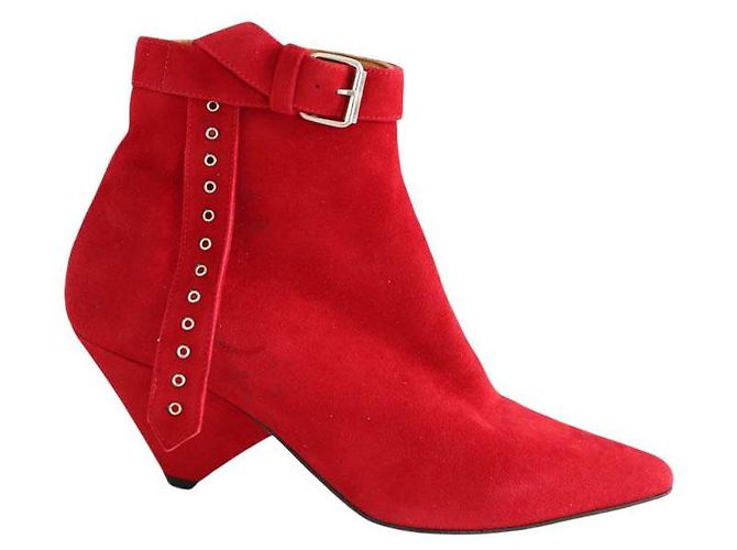 Iro Boots en daim rouge