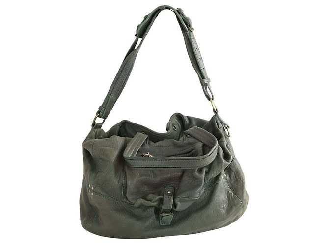 Jerome Dreyfuss Borsa a spalla Billy in pelle khaki Cachi