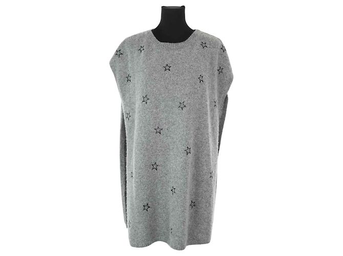 Saint Laurent Poncho in lana grigio