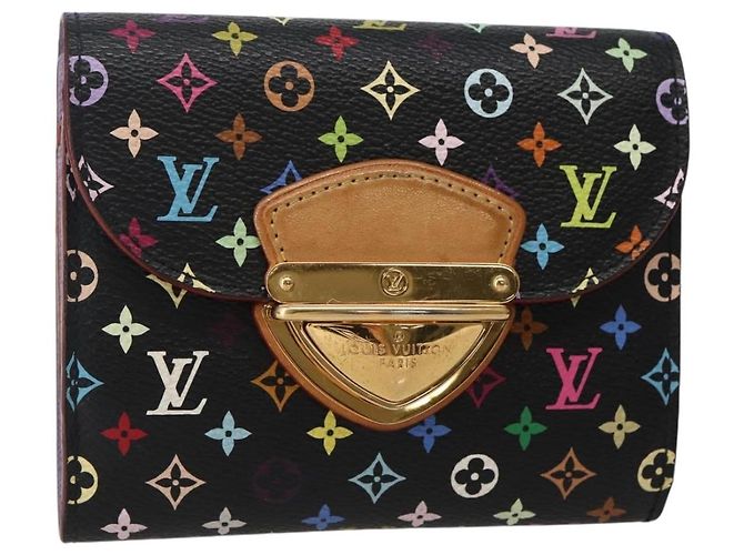 LOUIS VUITTON Monogram Multicolor Portefeuille Joy Wallet M60282 LV Auth 142354V Black