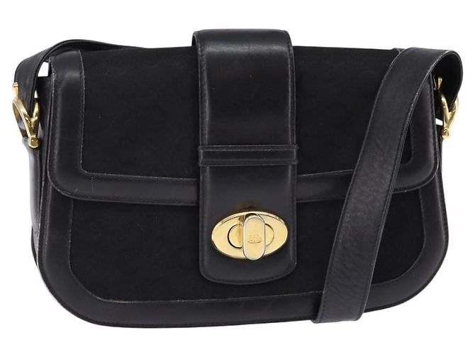 Céline Borsa a Spalla Celine C Sulky in Tela Nera e Oro Auth BA6371 Nero D'oro