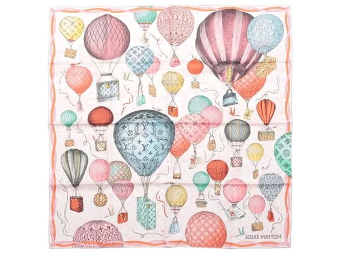 Louis Vuitton "up AND away" M77661 100% Silk Scarf in Pink GM1213  ref.2537702