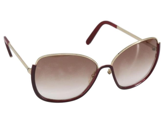 Chloé Óculos de sol Chloe Plástico Ouro Auth BA5378 Dourado