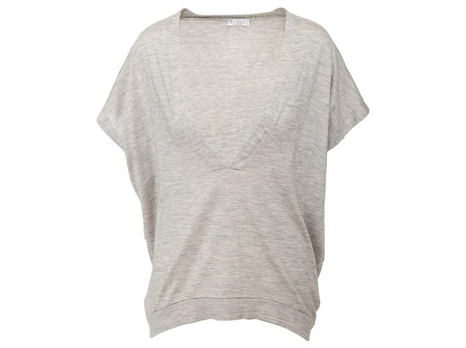 Cashmere-Top von Brunello Cucinelli Grau
