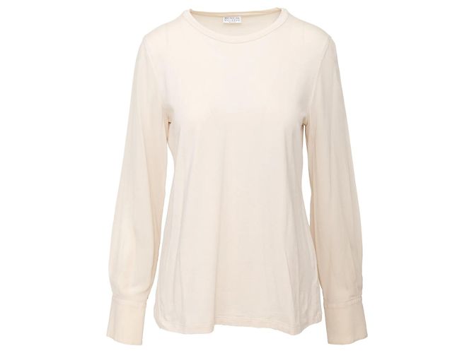 Top de manga larga Brunello Cucinelli Blanco roto