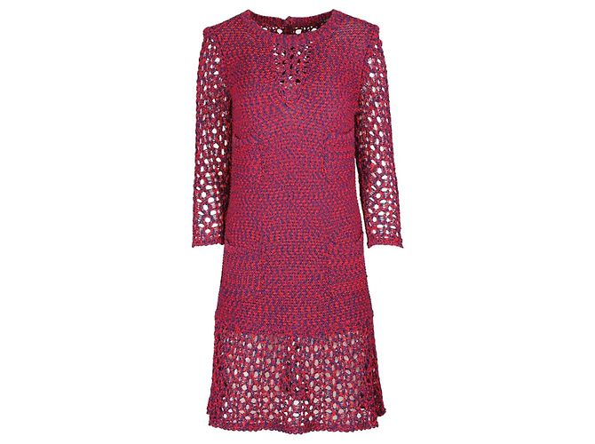 Vestido del desfile de moda Chanel Primavera 2014 Roja Azul marino