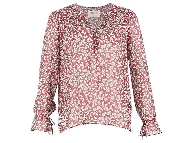 Ba&sh Beatrix Floral Top aus rotem Polyester