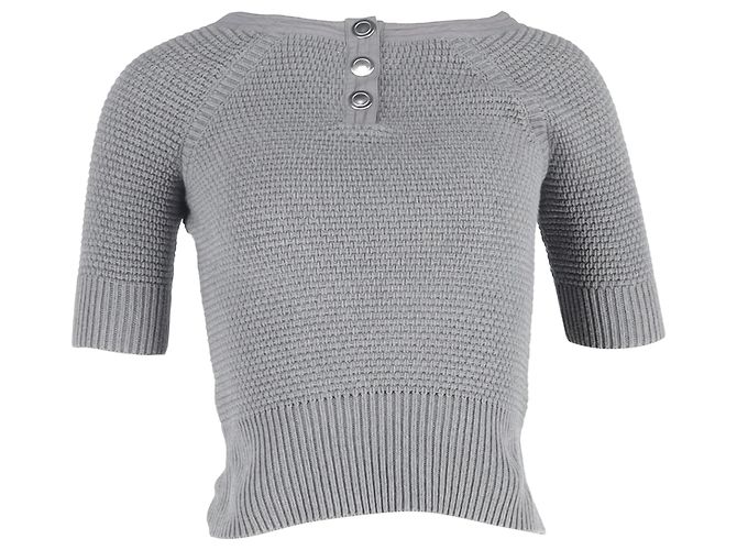 Top de algodón gris con detalles de botones Chloé