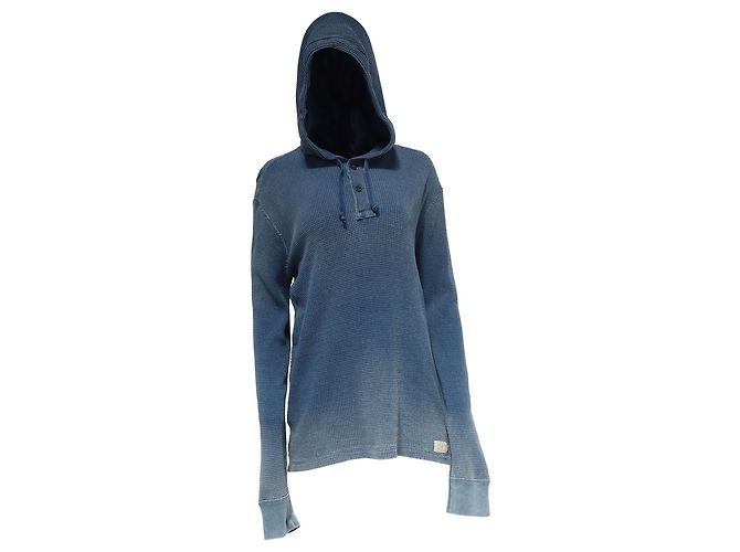 Färbte Kapuzenpullover aus hellblauem Baumwollstoff von Polo Ralph Lauren