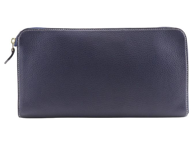 Autre Marque Cisei Dokumententasche aus Kalbsleder Blau Marineblau