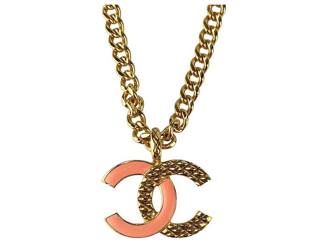 Colar Coco Mark CHANEL em ouro e rosa Dourado