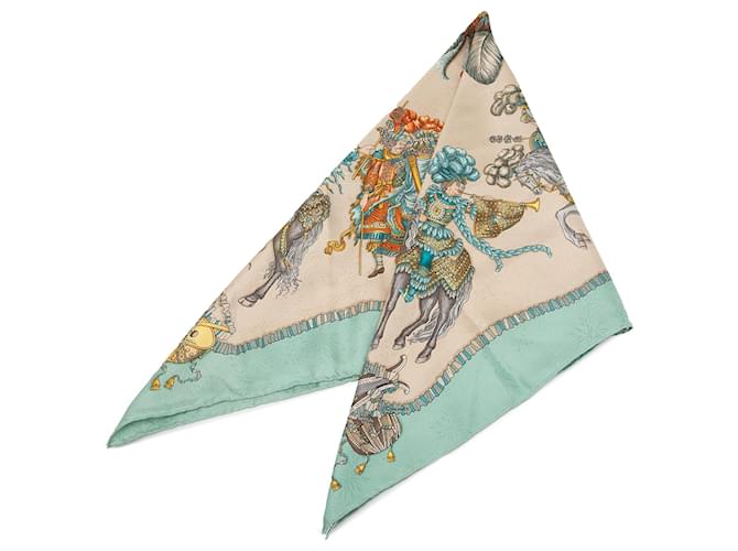 Hermès Brown Les Fetes Du Roi Soleil Silk Scarf Cloth  ref.2538343