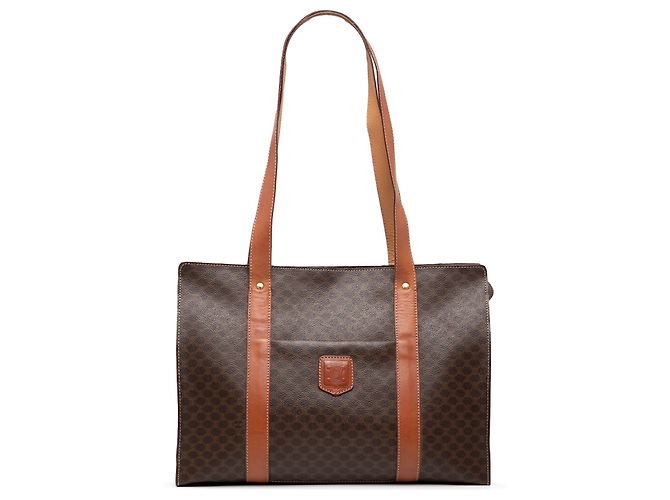 Céline Tote en toile enduite Macadam marron Celine