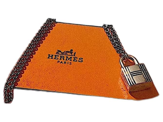 Hermès Cadena Pendant Necklace Silver H Clasp Silvery 