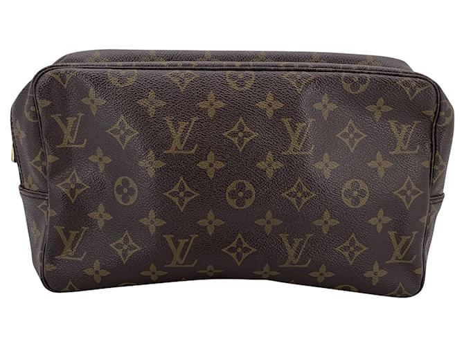 Bolsa Clutch de Tecido Vintage Louis Vuitton Trousse de Toilette Marrom Algodão  ref.2538894