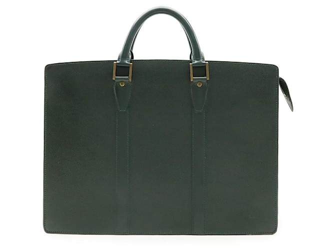 Louis Vuitton Portedocuments Voyage Taiga Briefcase Green Leather  ref.2539514