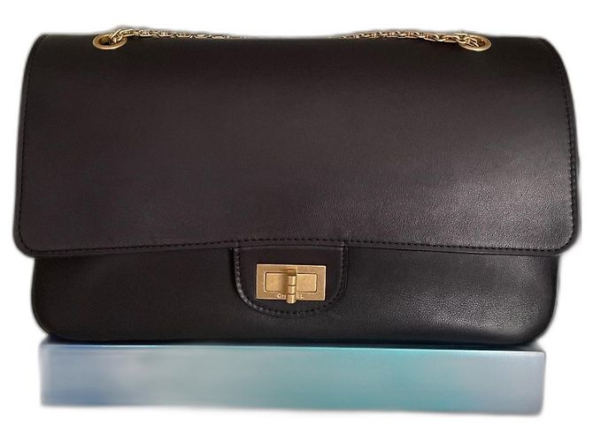 Bolsa 2.55 Maxi Chanel Preto Dourado