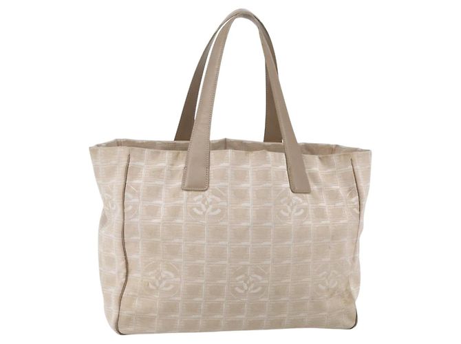 CHANEL Nova Bolsa Tote de Viagem Nylon Rosa Ouro CC Auth BA6476 Dourado