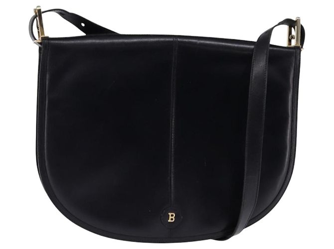 BALLY Borsa a Spalla in Pelle Nera e Oro Auth 143332 Nero D'oro