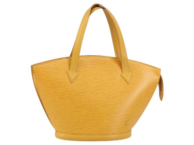 LOUIS VUITTON Bolsa de Mão Epi Saint Jacques Amarela M52279 LV Auth bs29292 Amarelo