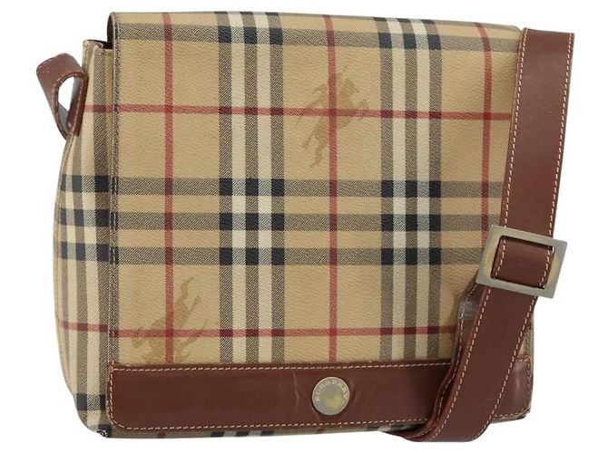 Borsa a Spalla Burberry Nova Check PVC Beige Auth 143199