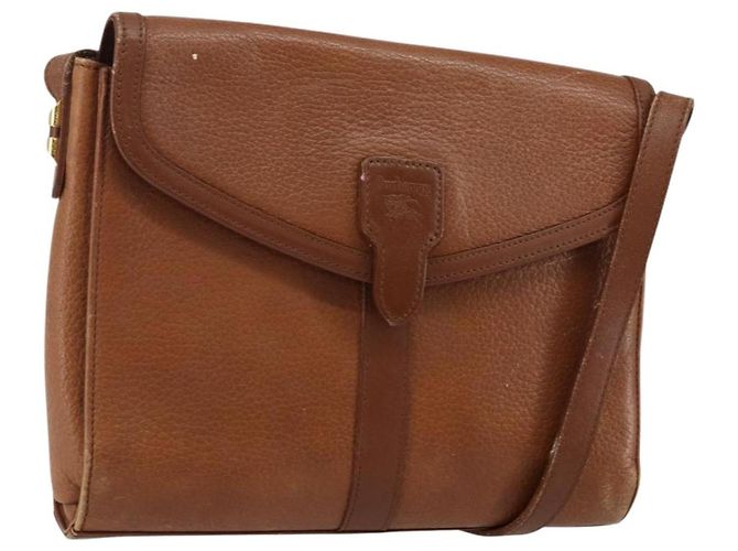 Autre Marque Borsa a Spalla Burberrys in Pelle Marrone Oro Auth BA6247 D'oro